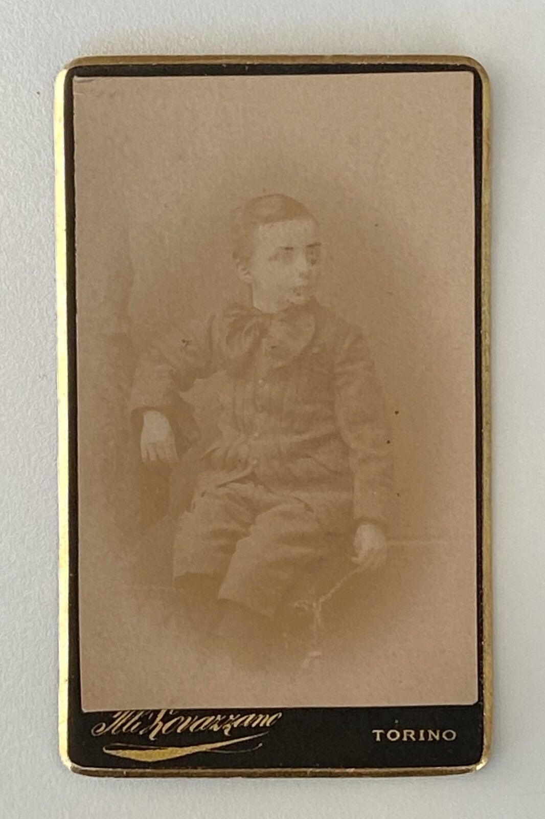 1882 Old Antique Fratelli Lovazzano CDV Photo Young Boy Emile Turin Torino Italy