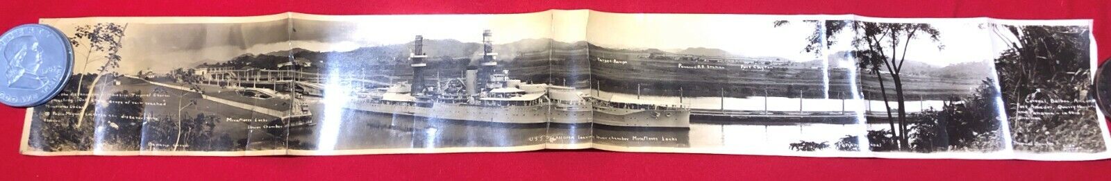 1920\'s Ft. Clayton Panama Canal Zone USS Battleship Oklahoma Antique Photograph