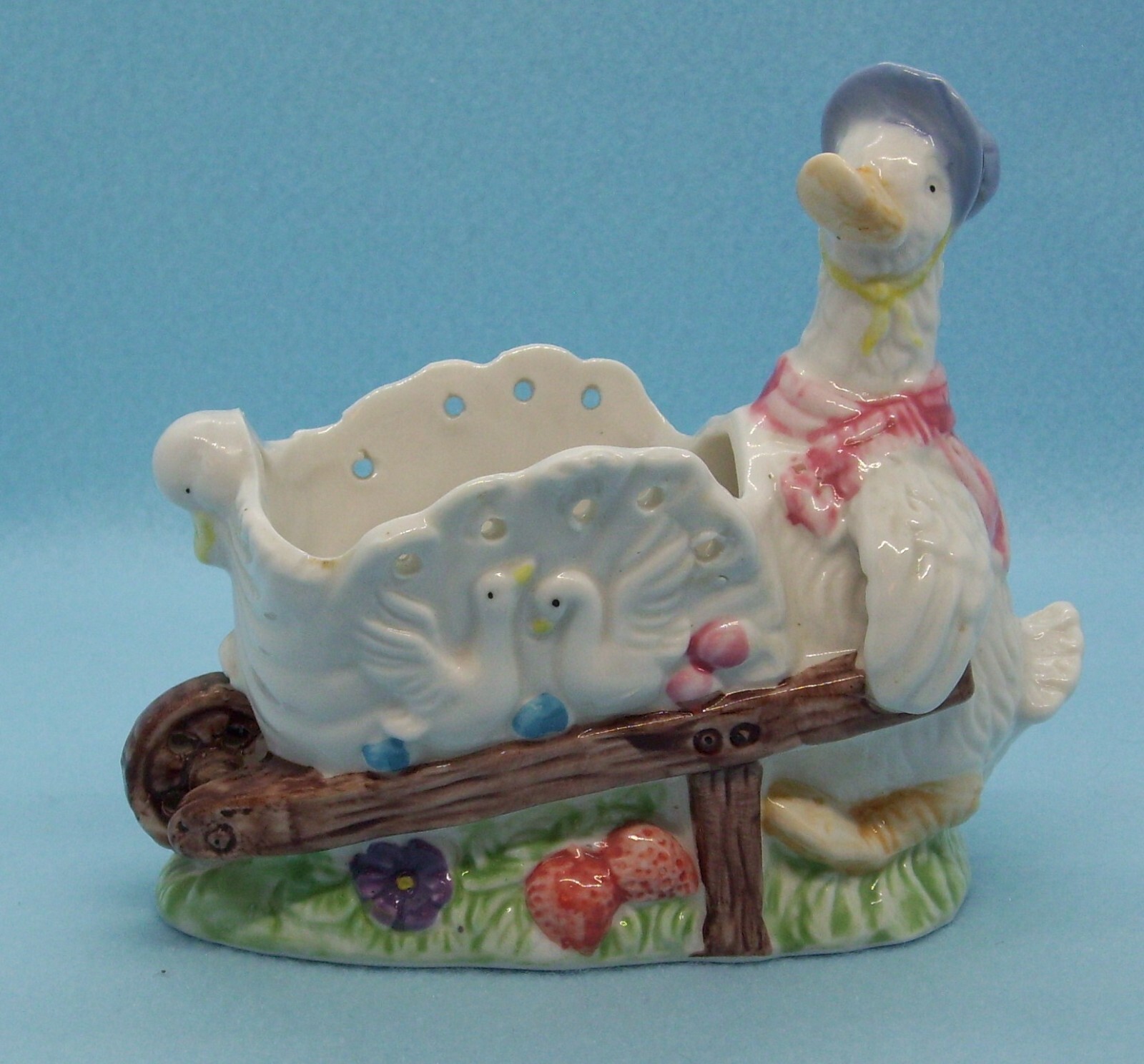 Duck Planter Ceramic Wheelbarrow 6\