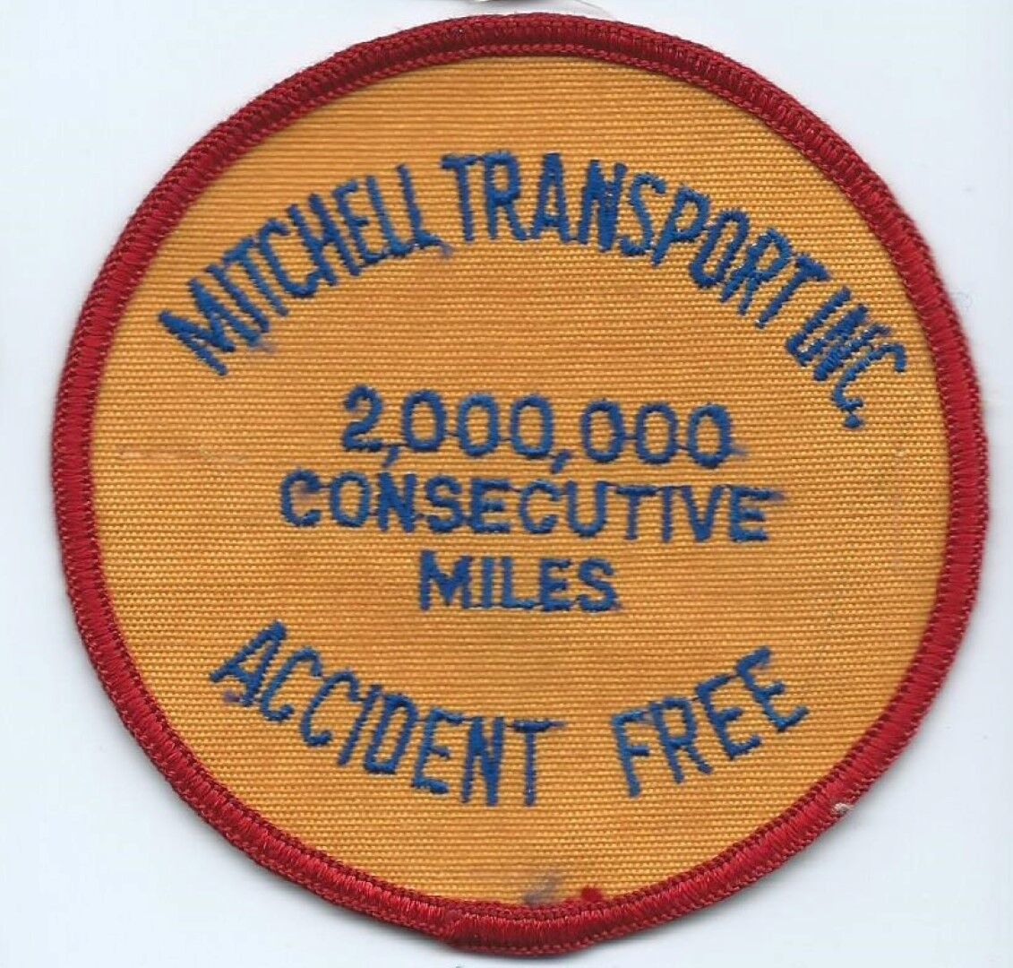 Mitchell Transport Inc 2,000,000 mile accident free driver patch 3-3/4 #1215