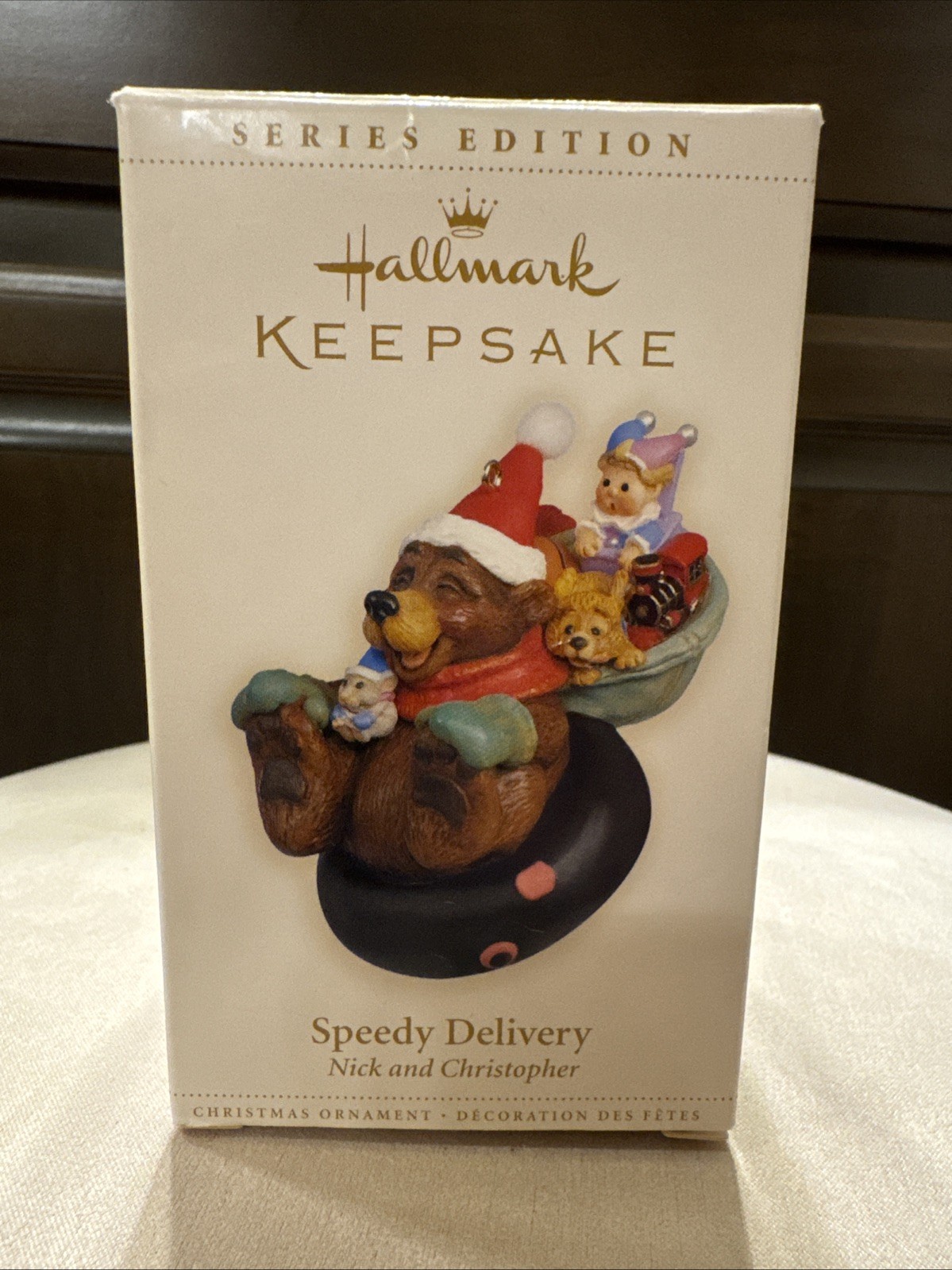 NIB 2006 Hallmark Keepsake Ornament Speedy Delivery Nick & Christopher Sledding NIB 2006 Hallmark Keepsake Ornament Speedy Delivery Nick & Christopher Sledding