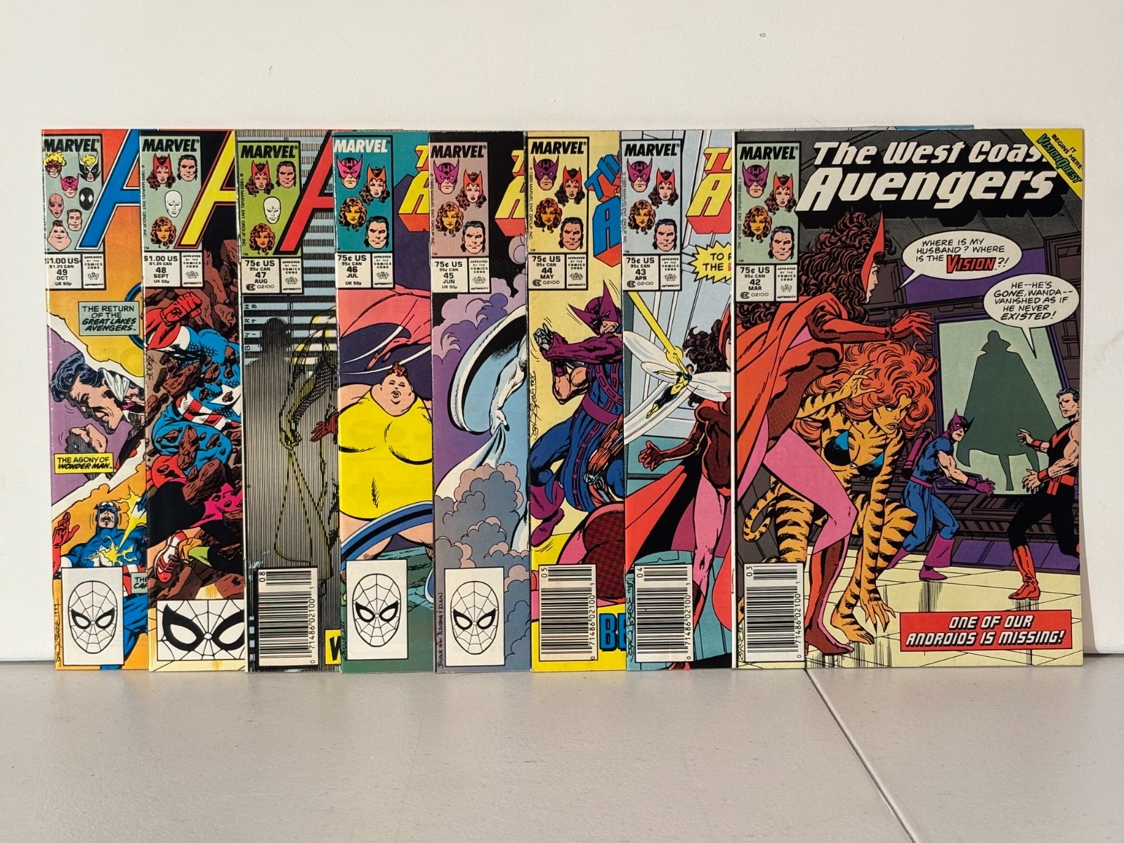 AVENGERS WEST COAST #42-57 - Entire John Byrne Run - 1st app White Vision Quest