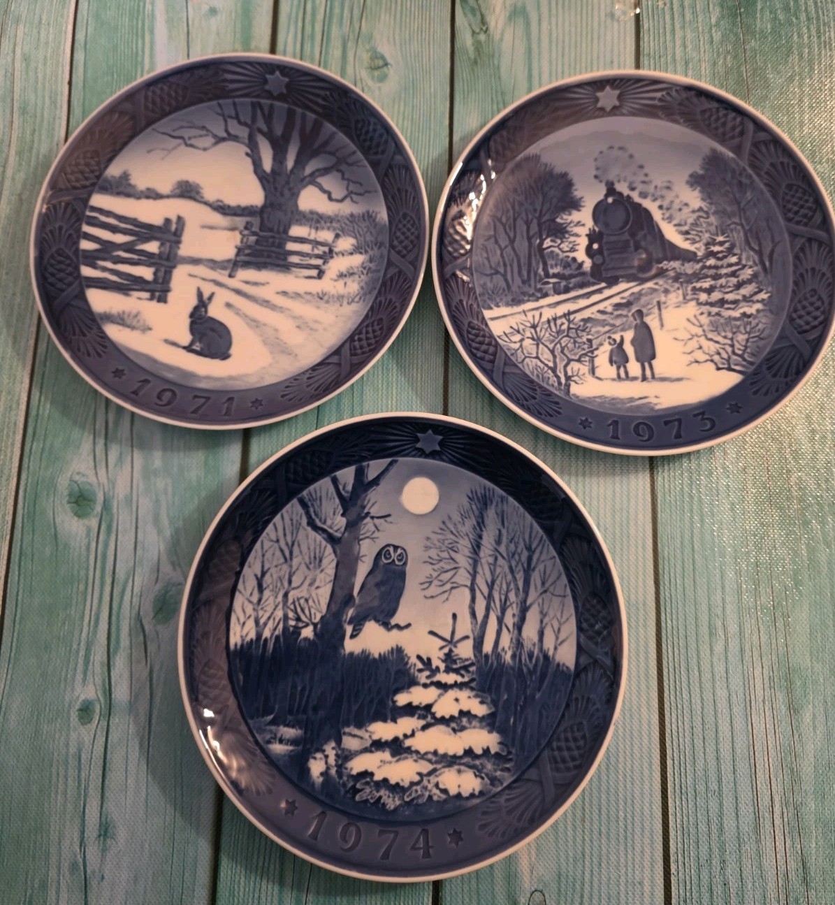 🔥Lot Of 3 ROYAL COPENHAGEN Christmas Collectors Plates🔥