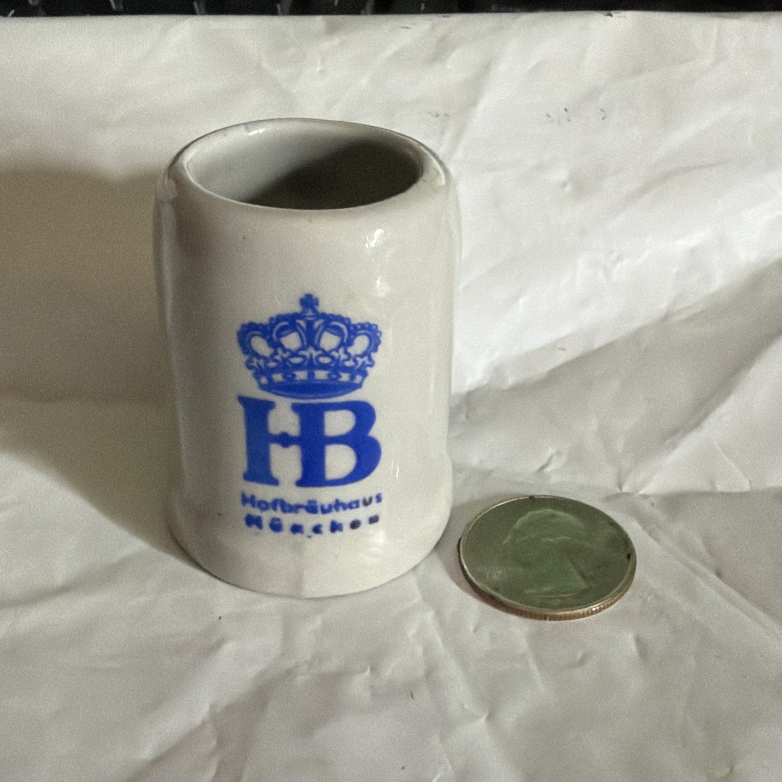 Vintage Hofbräuhaus Munchen HB Salt Glaze Stoneware Mini Stein Beer Mug German