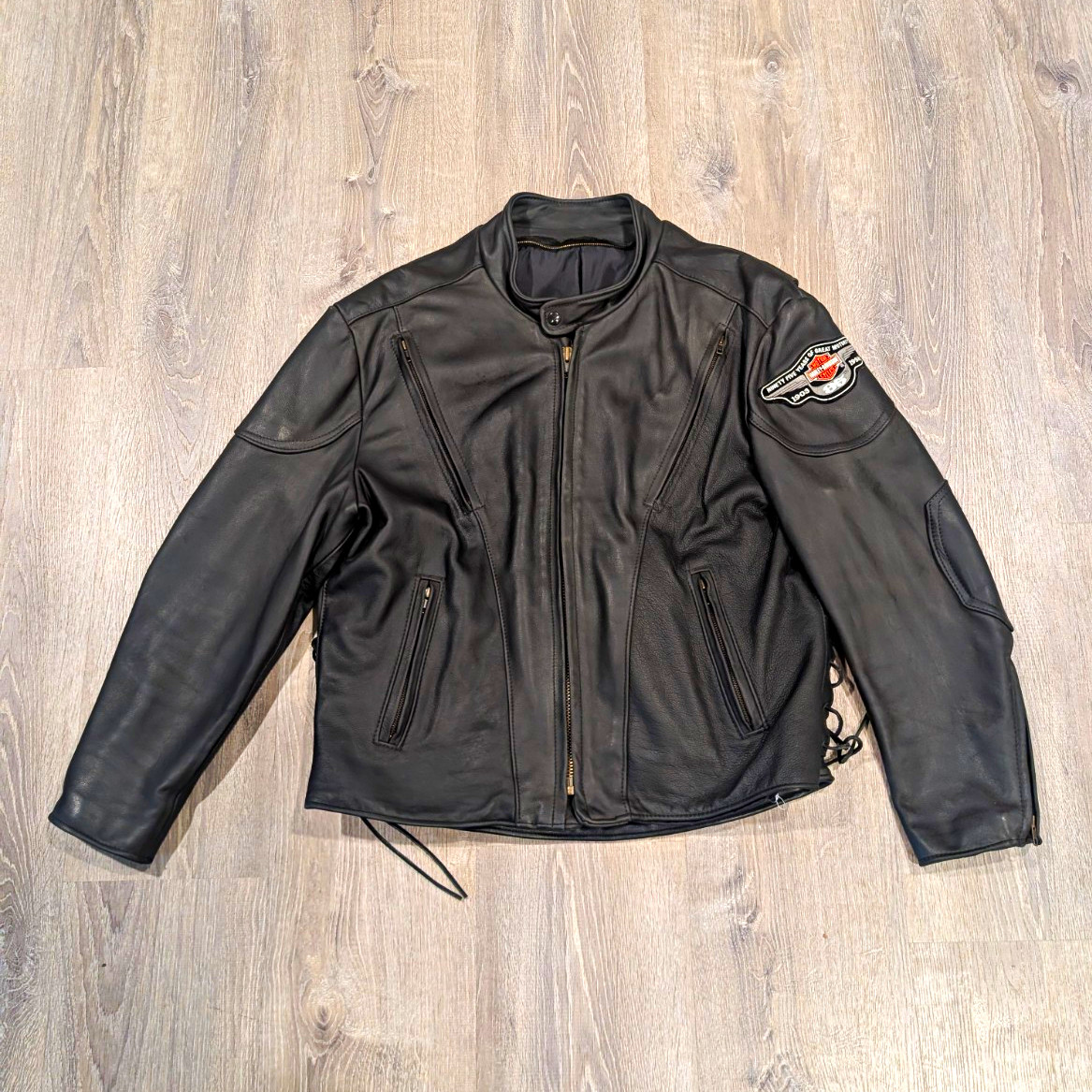 VTG 1998 Harley Davidson 95th Anniversary Leather Motorcycle Biker Jacket XL 