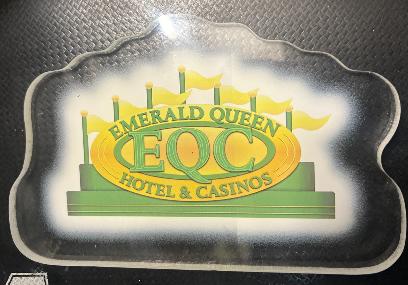 Vintage Emerald Queen Casino Plexiglass Table Sign - 6\
