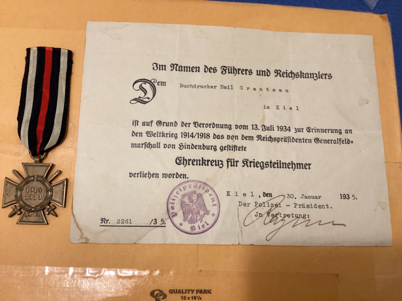 WW1 Imperial Germany (1914-1918) War Merit Cross Hindenburg Edition 1934, 1935