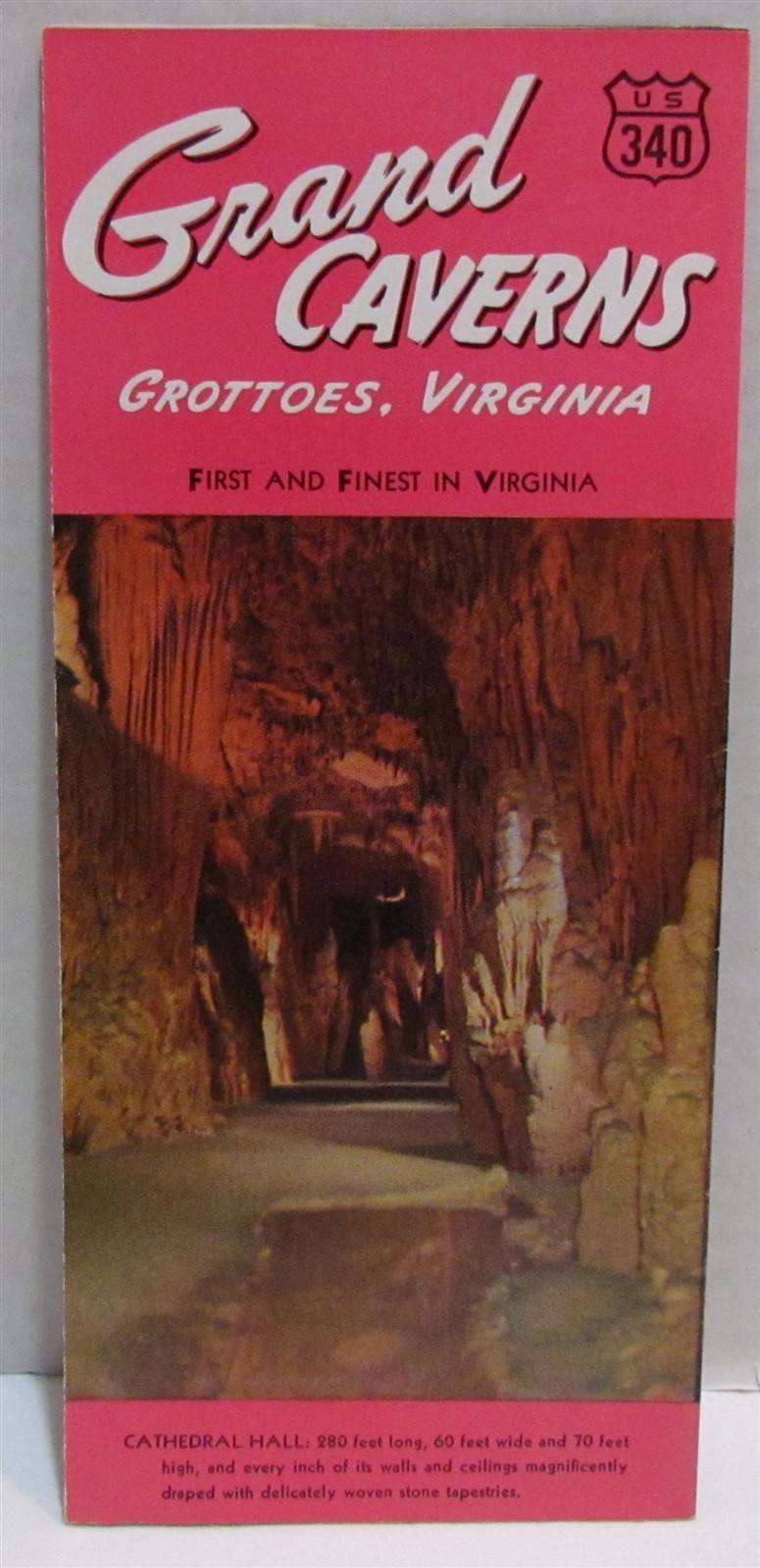 Vintage Grand Caverns Travel Brochure, Grottoes, Virginia