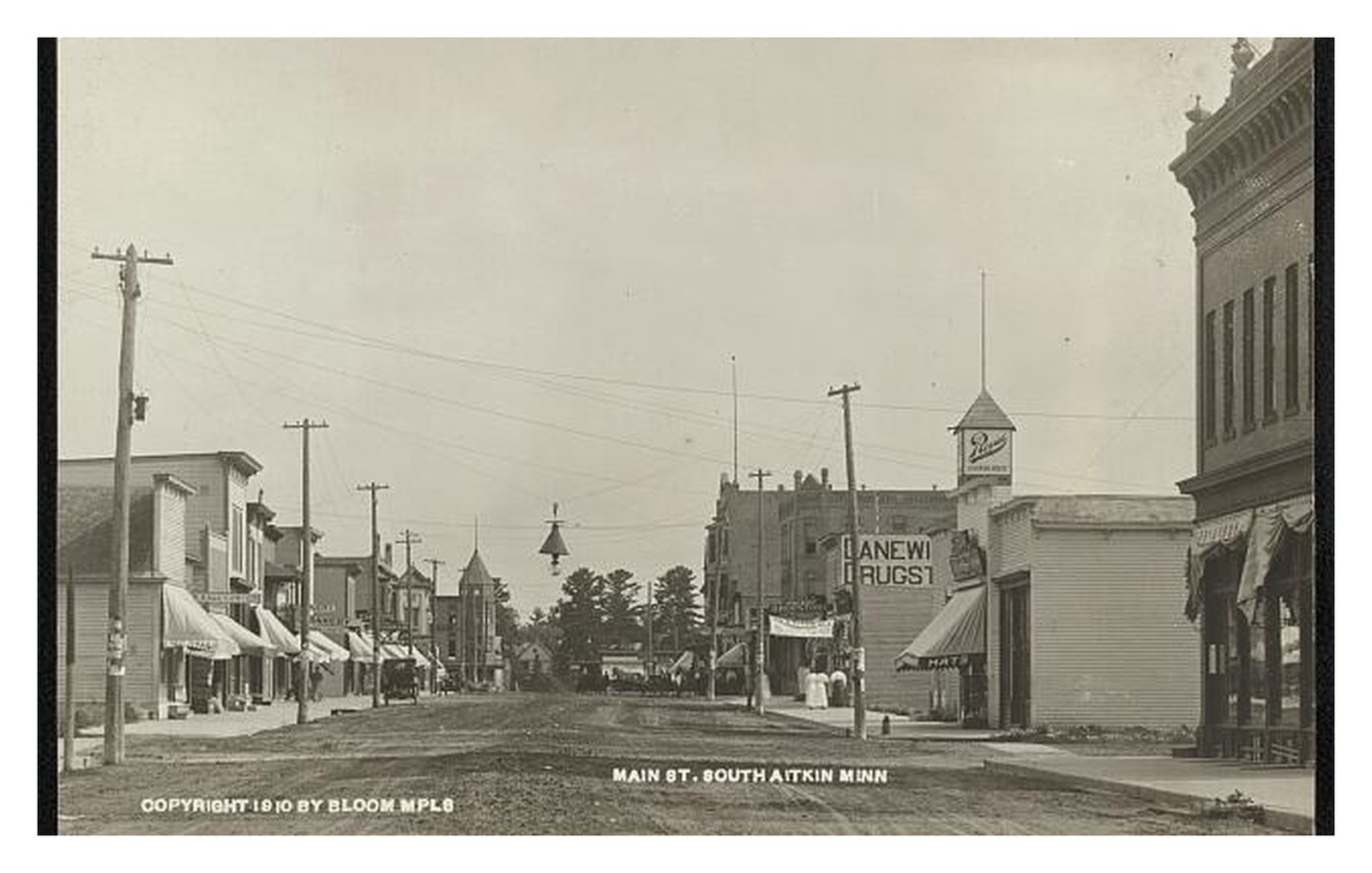 Aitkin Minnesota Main Street Standard Postcard