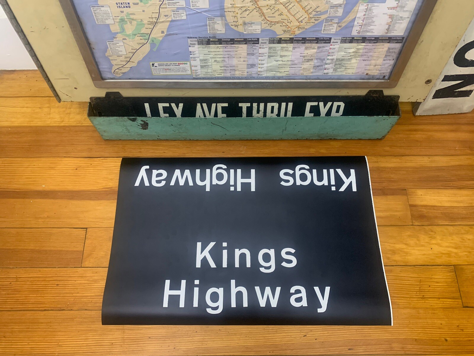1969 NY NYC SUBWAY ROLL SIGN KINGS HIGHWAY BROOKLYN BROWNSVILLE BRIGHTON NYCTA