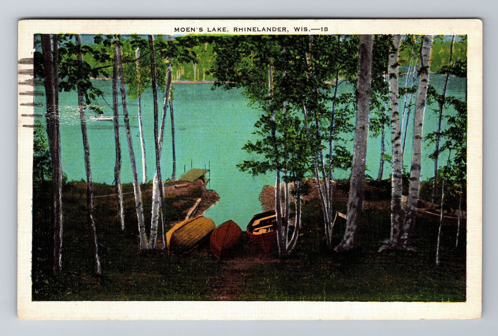 Rhinelander, WI-Wisconsin, Moen's Lake Antique c1939, Vintage Souvenir Postcard