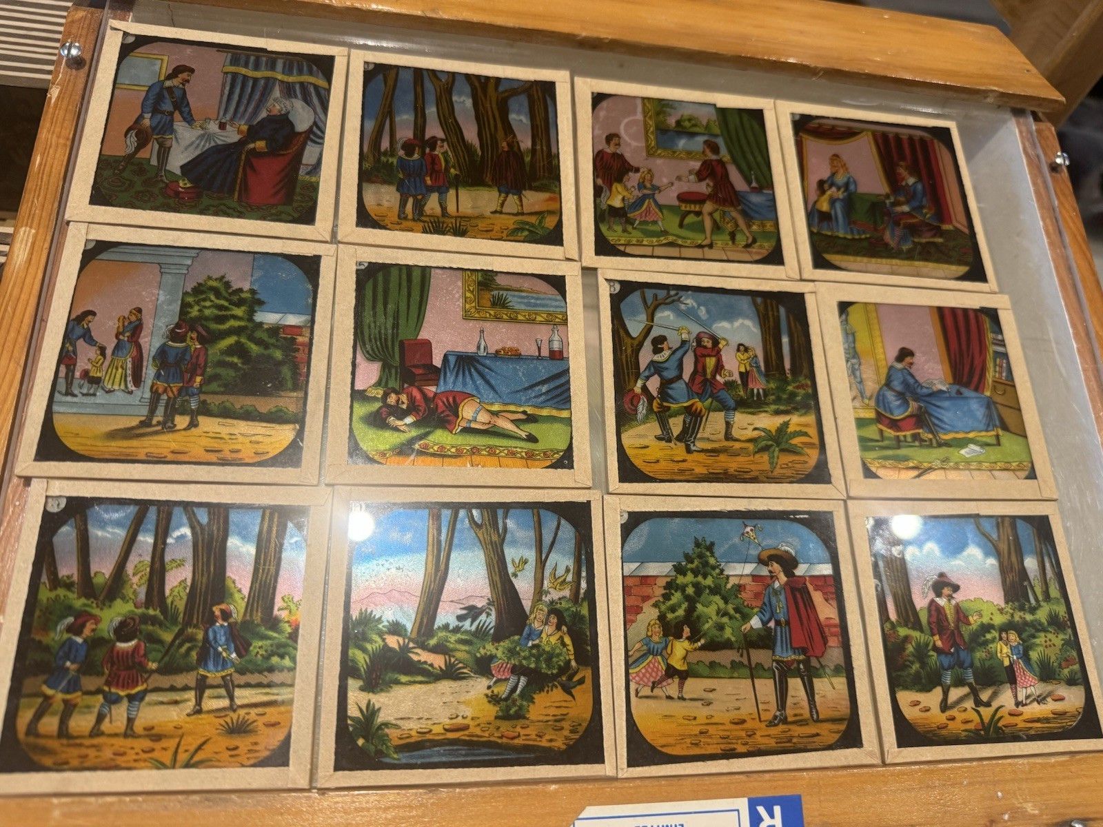 Antique Set 12 Victorian Magic Lantern Glass Slides – \