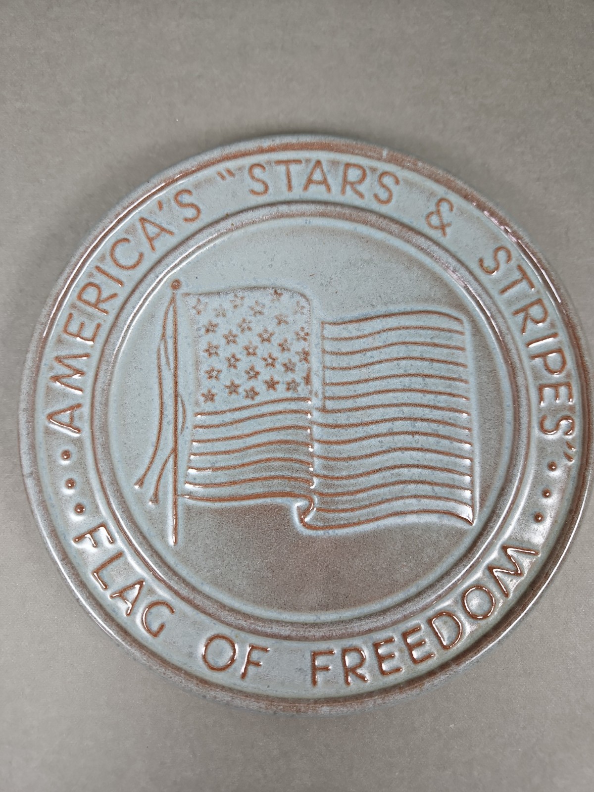 Vintage Frankoma Pottery FLTR America’s Stars & Stripes Flag of Freedom...