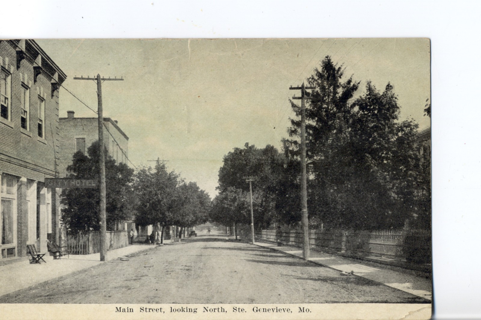 Main Street Looking North, Ste Genevieve, Mo. Missouri Postcard