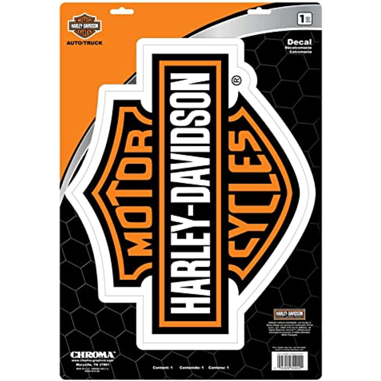 Harley-Davidson Orange Bar & Shield Large Decal 11.5\