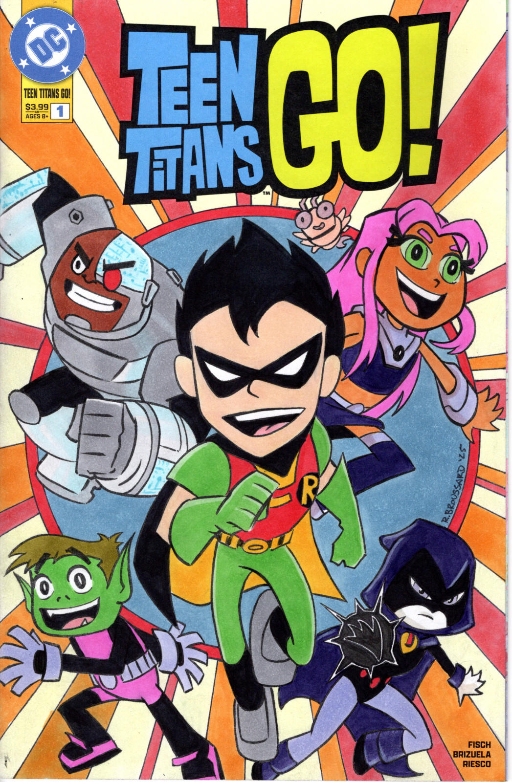 Teen Titans Go Original Sketch Cover Art by Rob Broussard