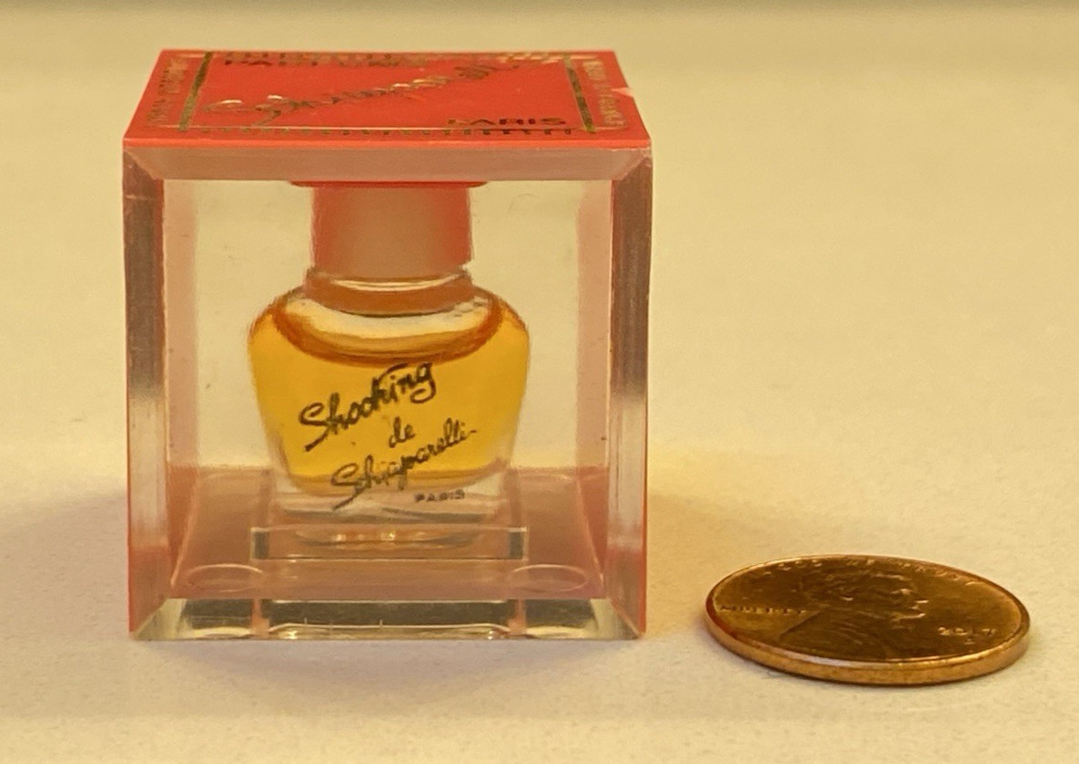 RARE VINTAGE Schiaparelli Shocking MICRO-MINI perfume in cube 1950\'s COLLECTIBLE