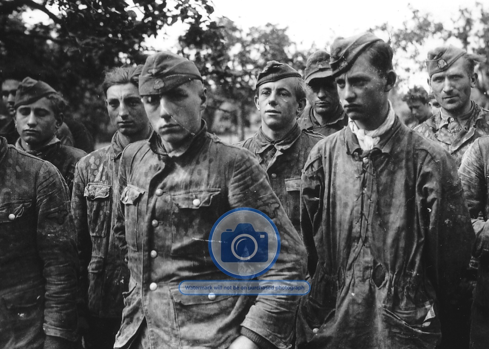 GERMAN SOLDIERS PRISONERS OF WAR POW NORMANDY 1944 WW2 5X7 PHOTO