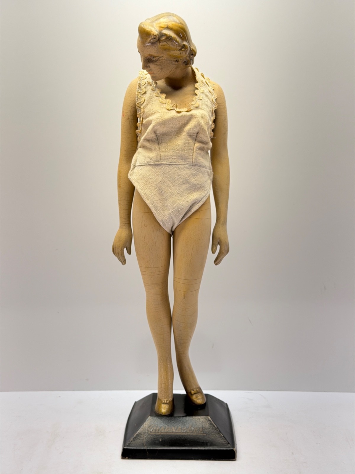 ATQ 1930S STORE COUNTER DISPLAY Risque LINGERIE MANNEQUIN FIGURE Charna-Lee 23\