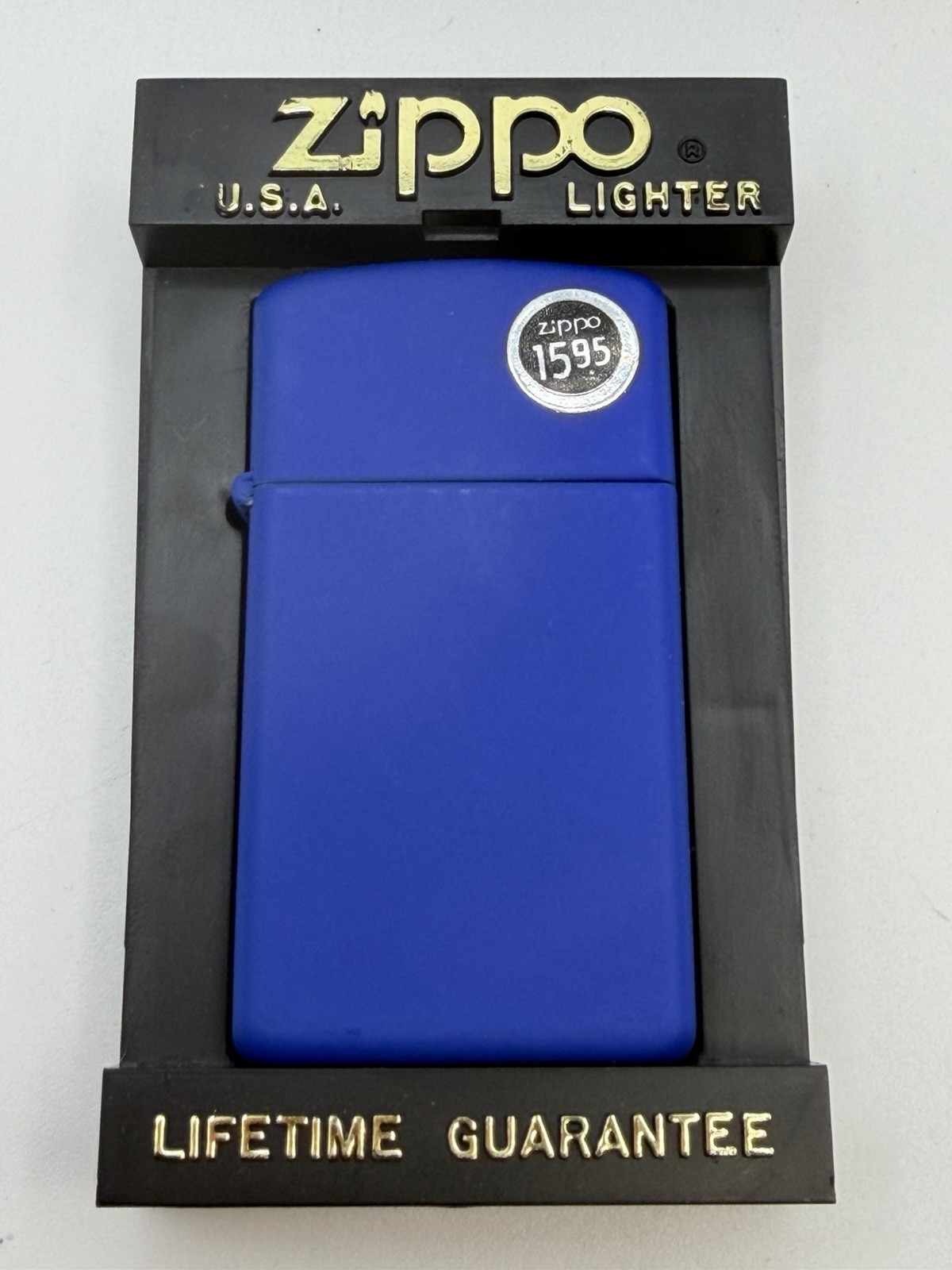 Vintage 1998 Royal Blue Matte Slim Zippo Lighter New B13