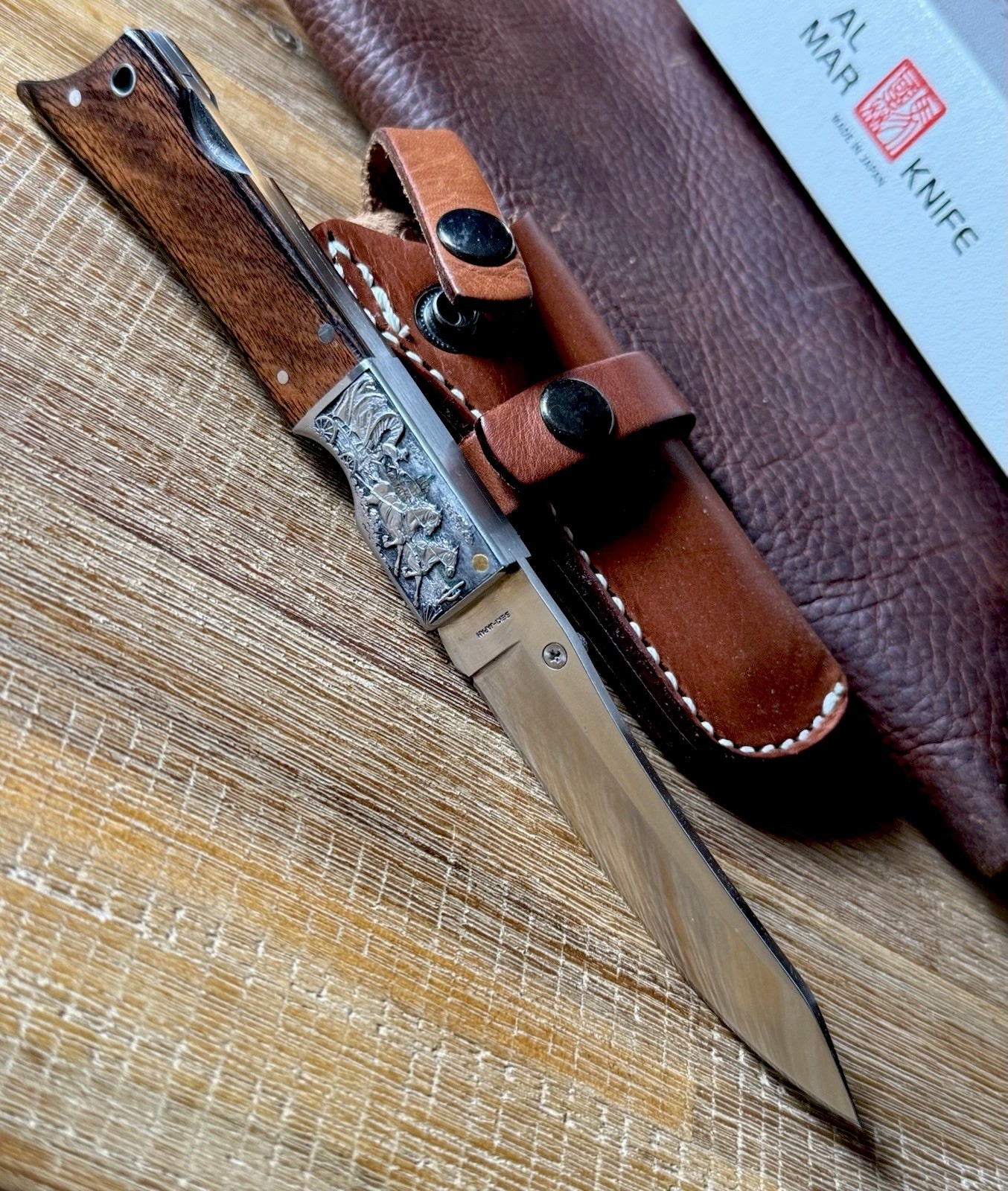 Vintage Al Mar Gunstock - Engraved by Aleksey Saburov —- 1 of 1 (Wild West)