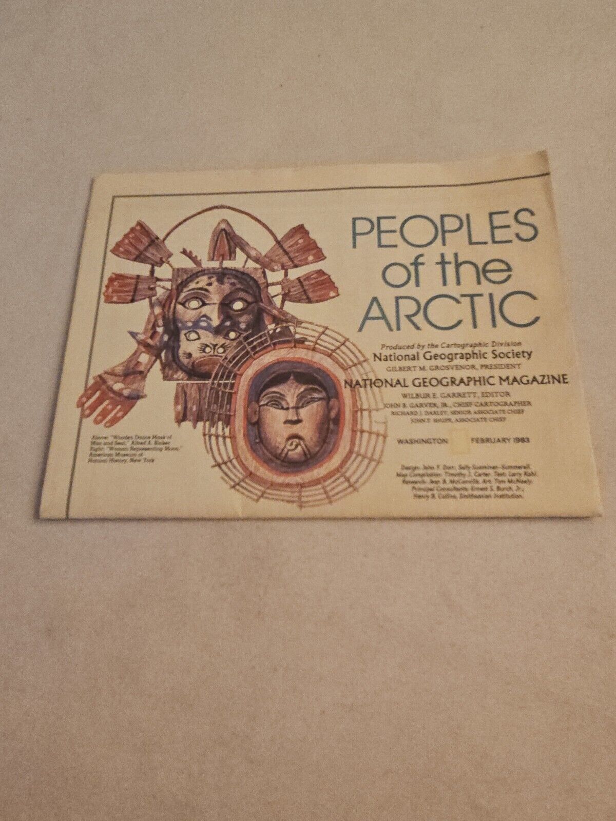 Vintage 1983 February, Peoples Of The Arctic, Map By National Geographic Society