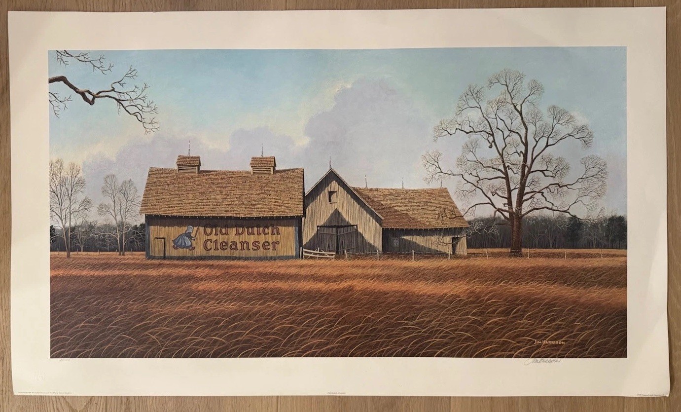 Jim Harrison Old Dutch Cleanser Signed Numbered (8/1500) 20x34 1981 Jim Harrison Old Dutch Cleanser Signed Numbered (8/1500) 20x34 1981