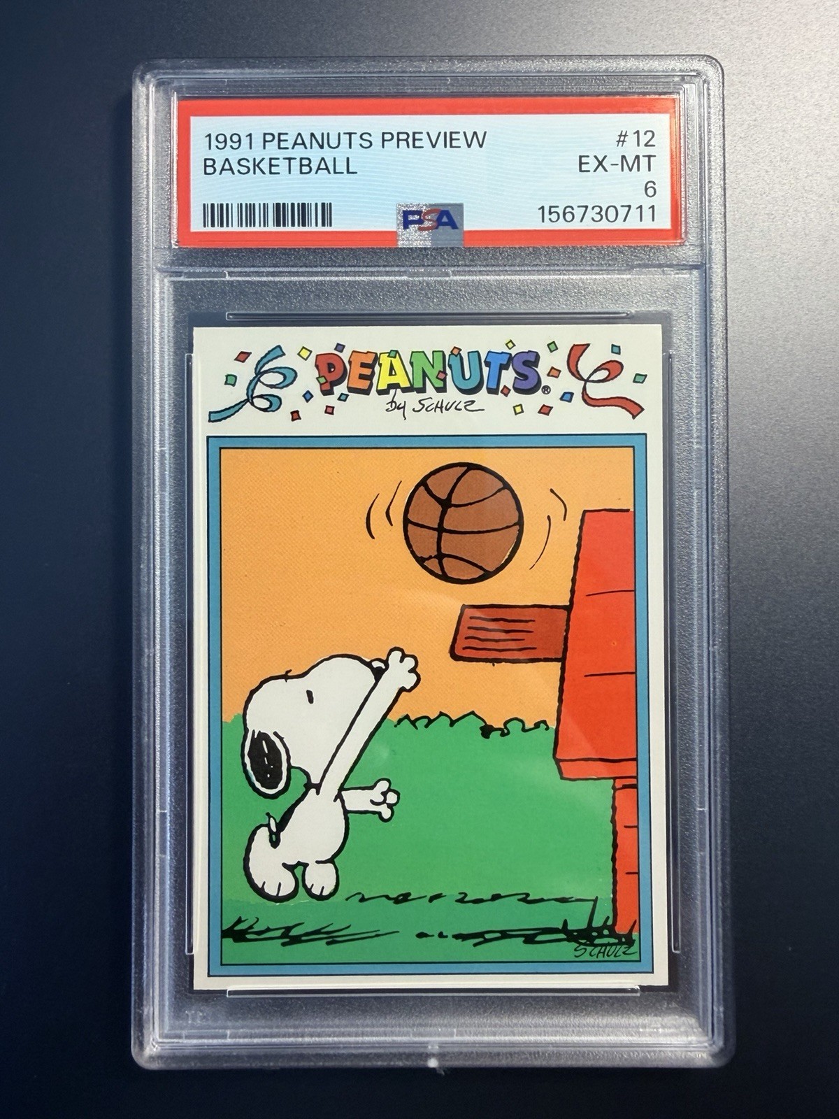 1991 Peanuts Preview Charles Schulz Basketball Snoopy #12 PSA 6 Pop 2