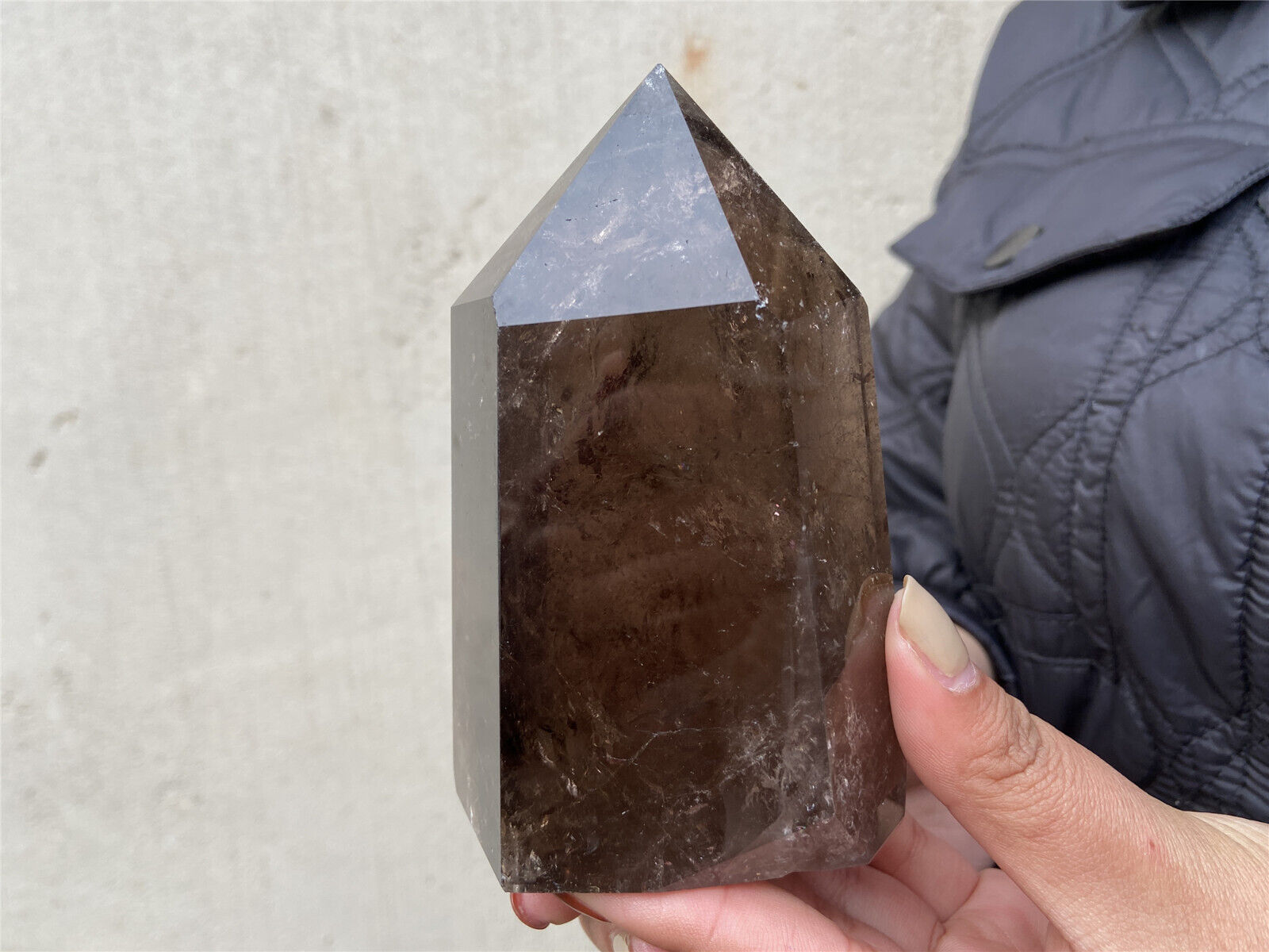 1.25LB top natural smoky quartz obelisk crystal wand healing MXA5234