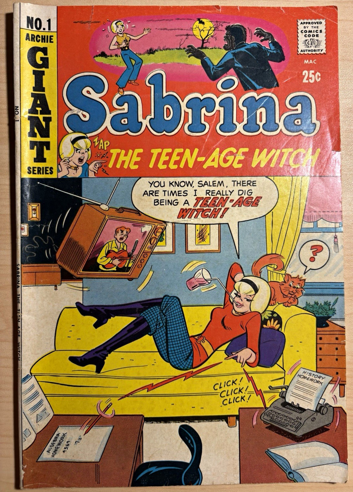 Archie Comics Sabrina the Teen-Age Witch #1, 1971 Bronze Age Color Issue