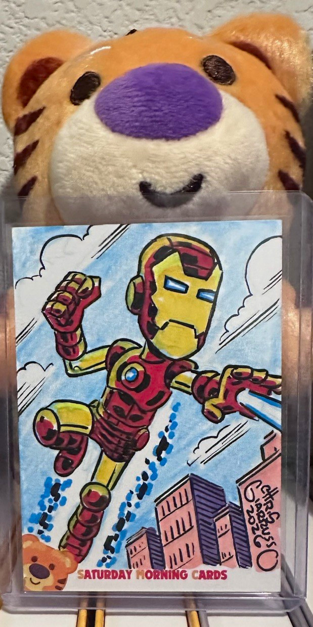 Saturday Morning Cards 2026 Iron Man Sketch AP 1/1 NYCC Exclusive Chris Giarruss