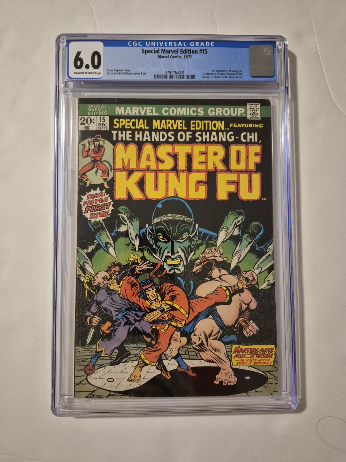 Special Marvel Ed. #15 1st SHANG-CHI, FU MANCHU & Sir Denis Smith 1973 CGC 6.0