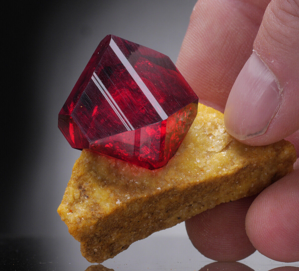 Pruskite crystals on matrix Poland red ruby like realgar, rhodochrosite, garnet