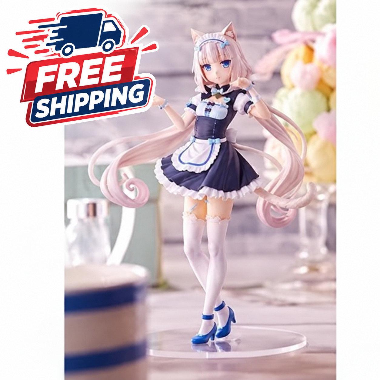 Nekopara Chocola & Vanilla KO Figure Kawaii Desk Ornament Gift