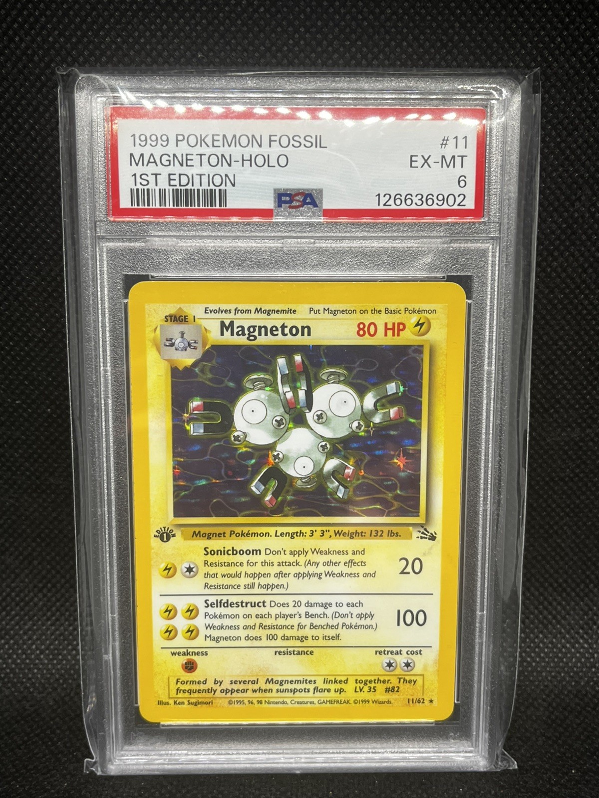 1999 Pokemon Fossil #11 Magneton Holo 1st Edition PSA 6