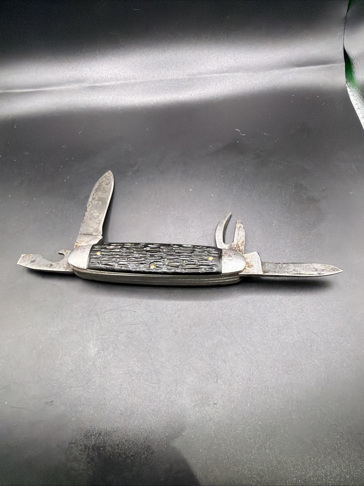 Vintage PAL Cutlery Co 4 Blade Camp Scout Folding Pocket Knife USA Patina 1940s