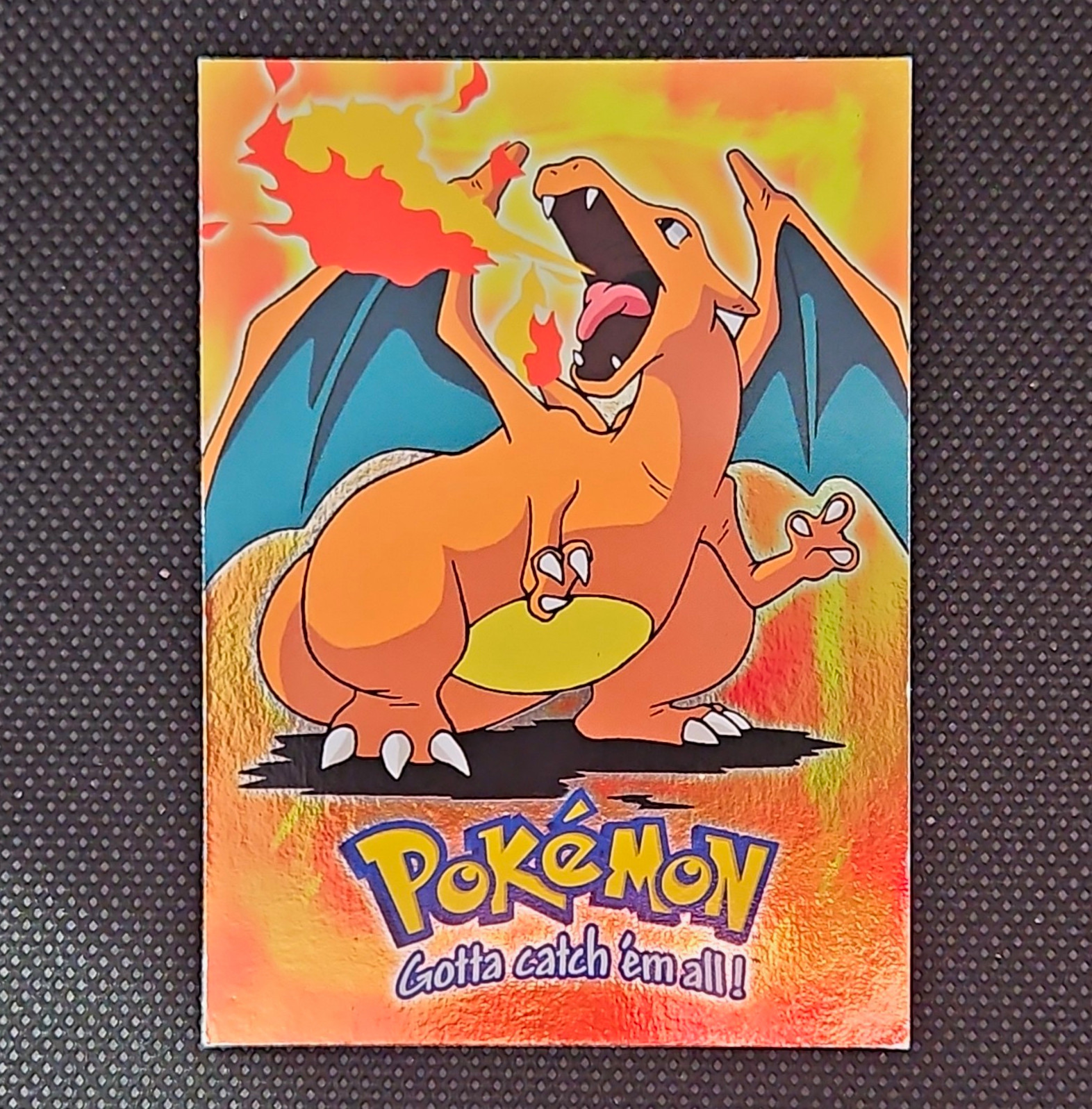1999 Topps Pokemon TV Animation Holo Foil Charizard Blue Logo  Charizard E6/12
