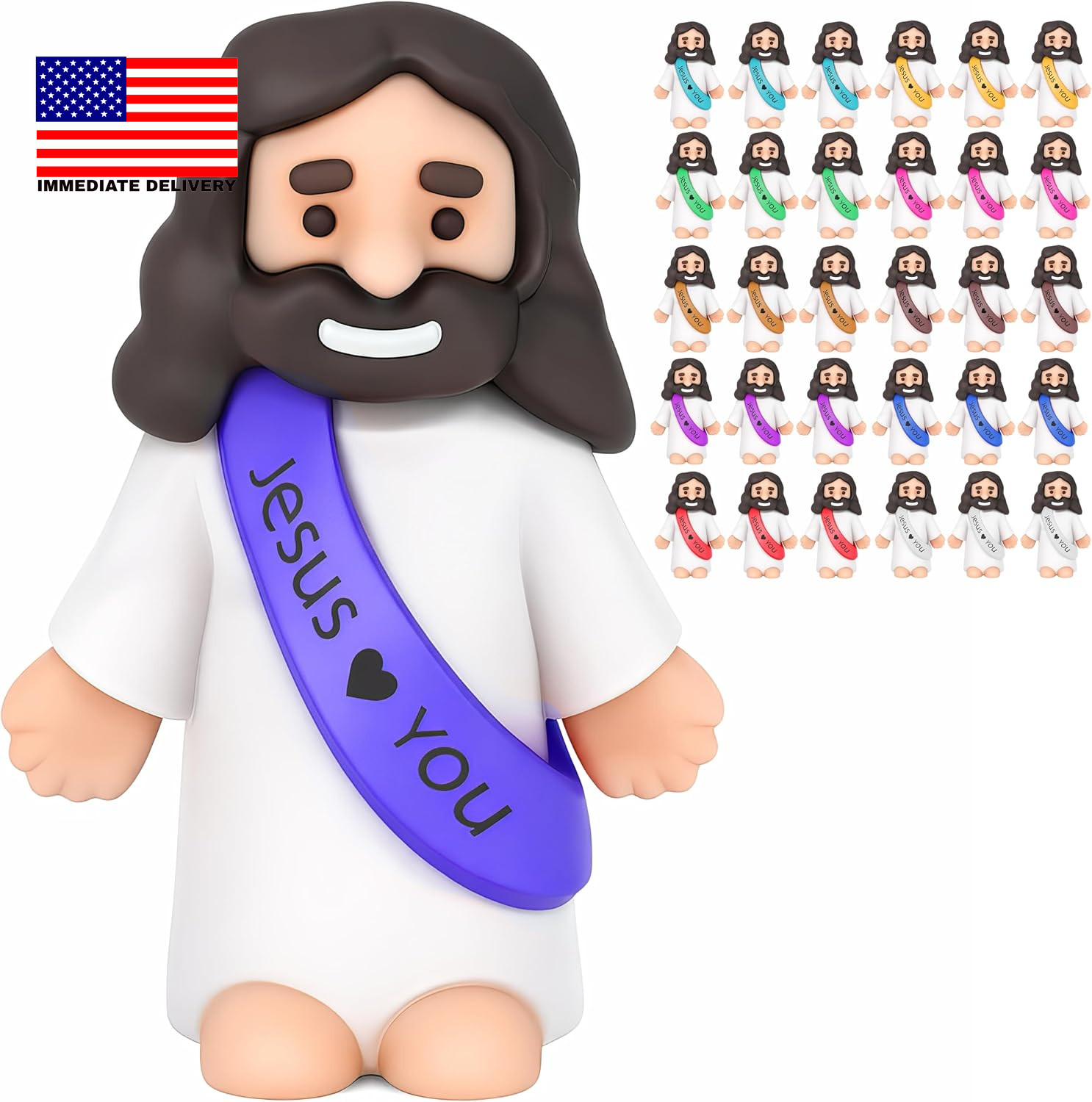 30PCS Little Jesus Figures, Mini Jesus Figurines in Bulk, Multicolor Tiny Jesus