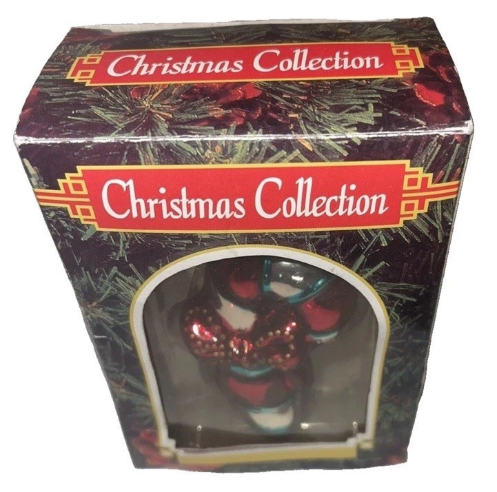 Vintage fun Christmas Collection Glass Candycane Ornament W/ Box Vintage fun Christmas Collection Glass Candycane Ornament W/ Box