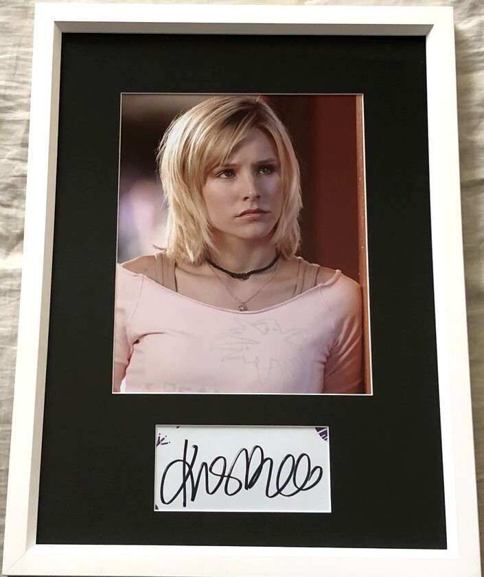 Kristen Bell cut signed autograph custom framed w/ Veronica Mars 8x10 photo JSA Kristen Bell cut signed autograph custom framed w/ Veronica Mars 8x10 photo JSA