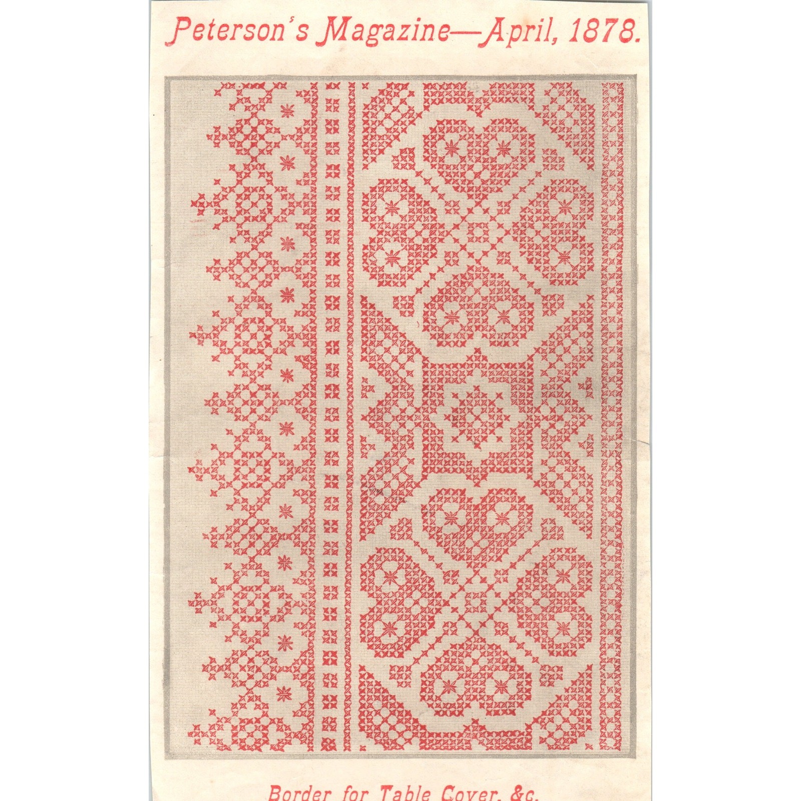 1878 Peterson\'s Magazine April 1878 Border for Table Cover, & Co SF2