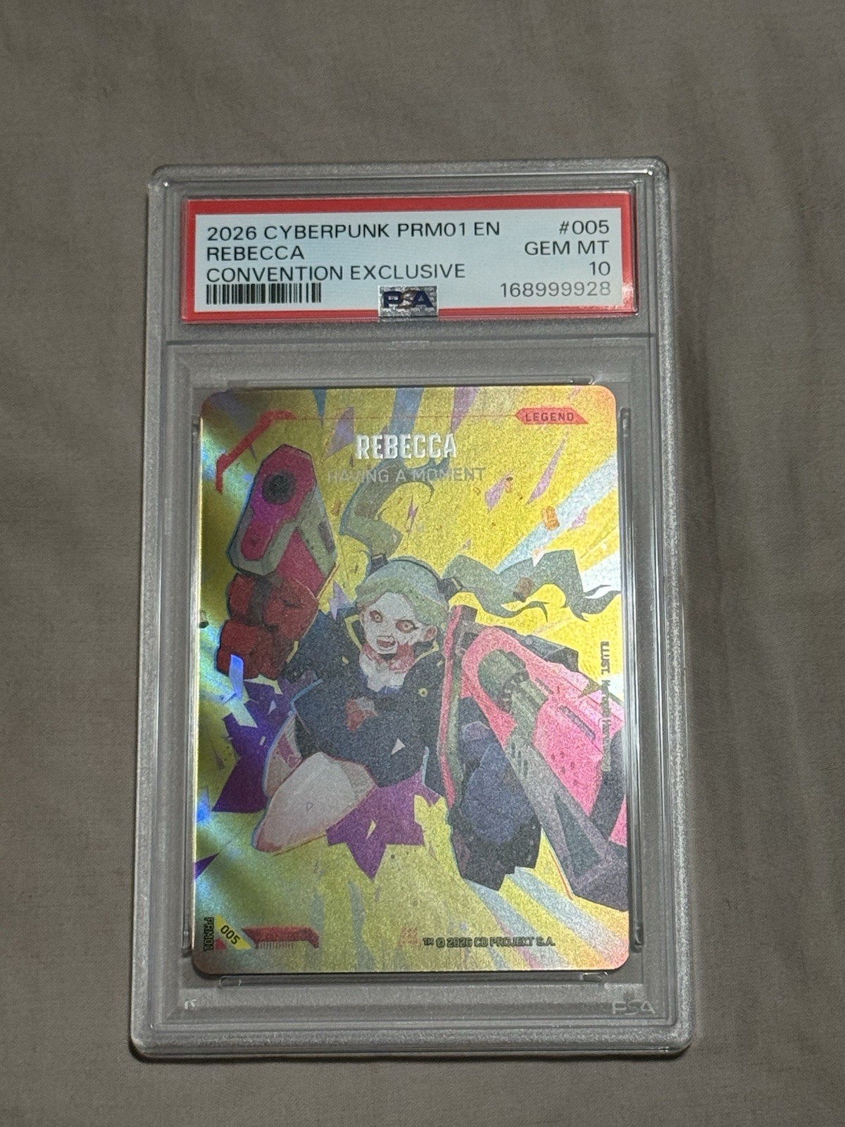 2026 CYBERPUNK TCG PRM01-SET 1 PROMOS #005 REBECCA - HAVING A MOMENT PSA 10