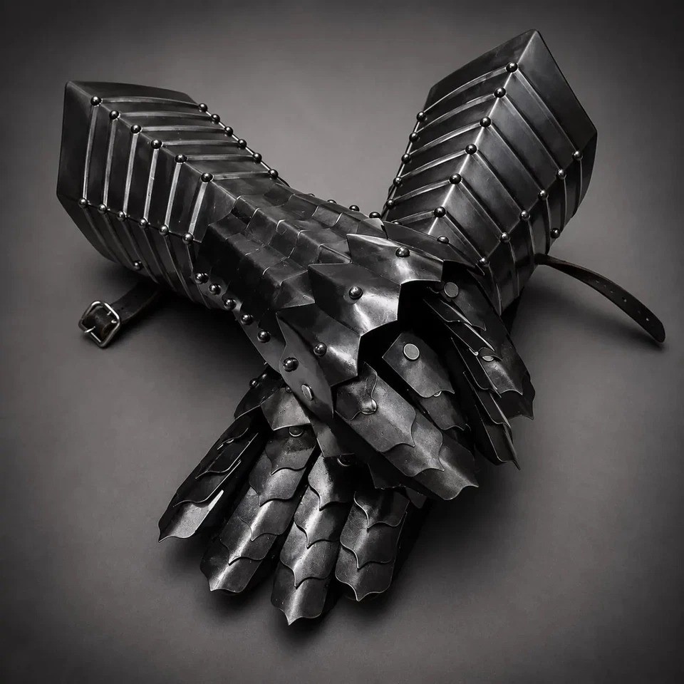 Handmade Spiked Medieval Gauntlets Gothic Knight Armor Gloves LARP Cosplay