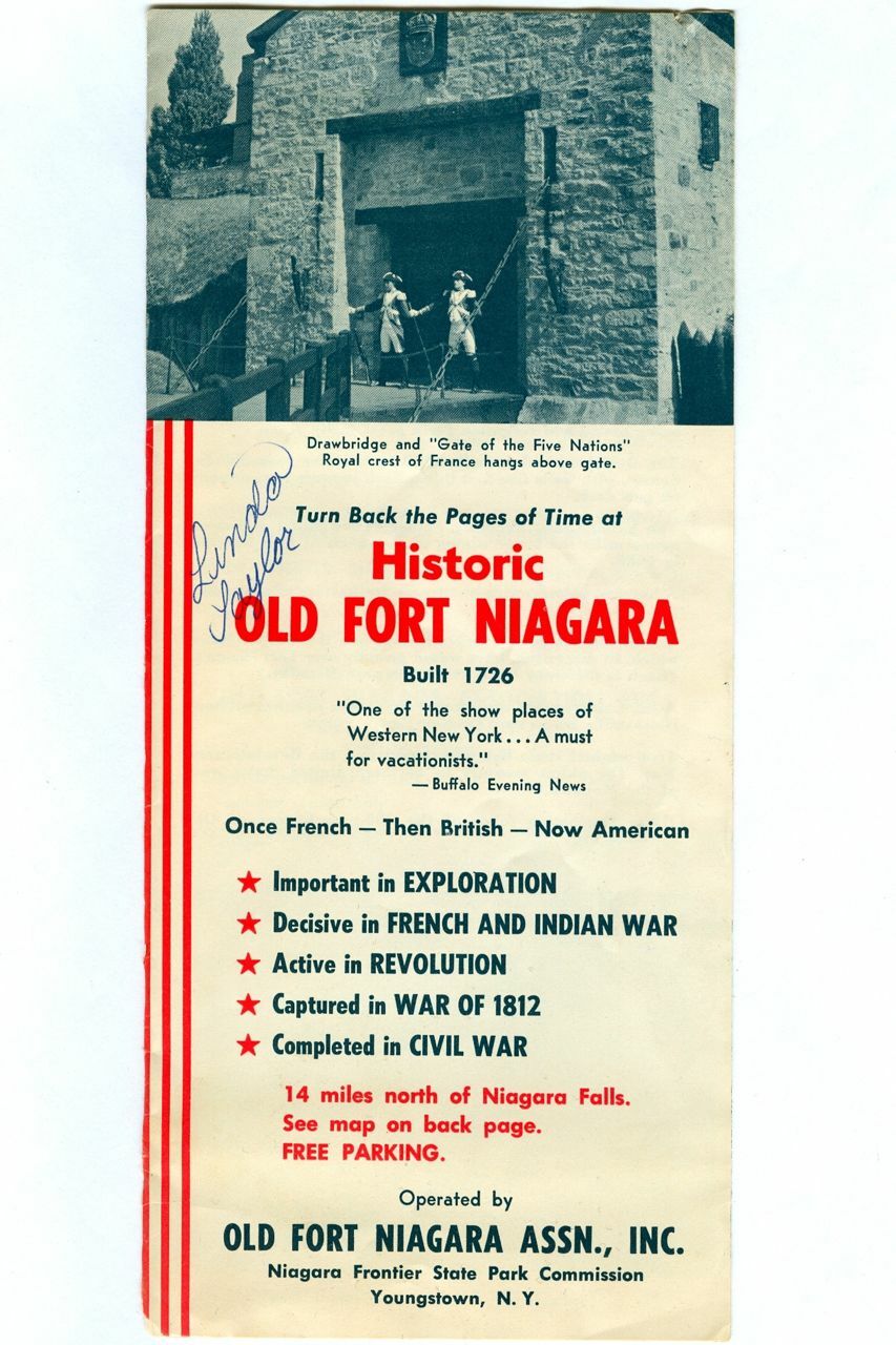 Vintage OLD FORT NIAGARA Brochure (Niagara Frontier State Park Youngstown, NY) 