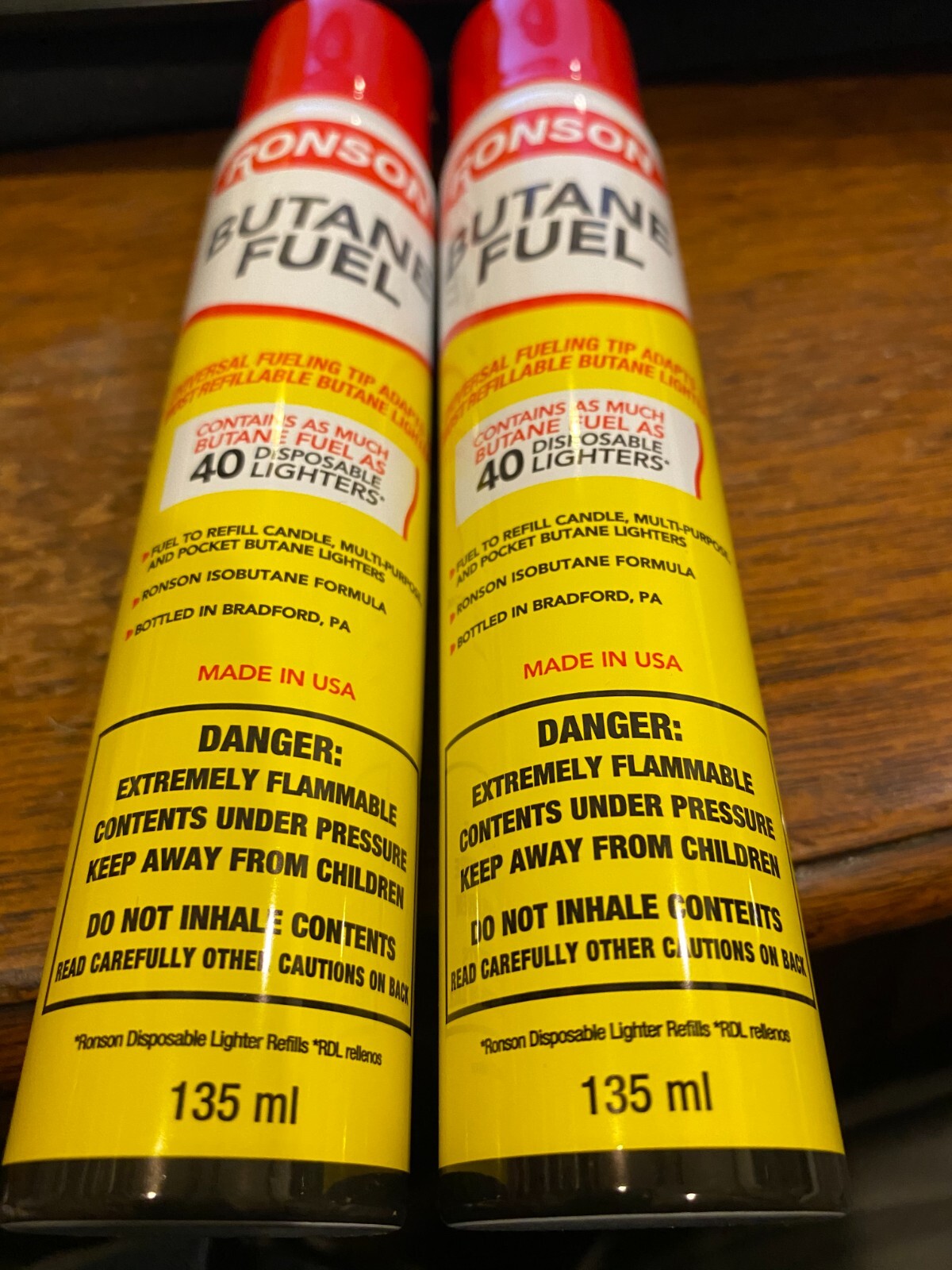 Lot of 2 Ronson Butane Fuel 135 ml.4.57 fl oz Clean Fuel New