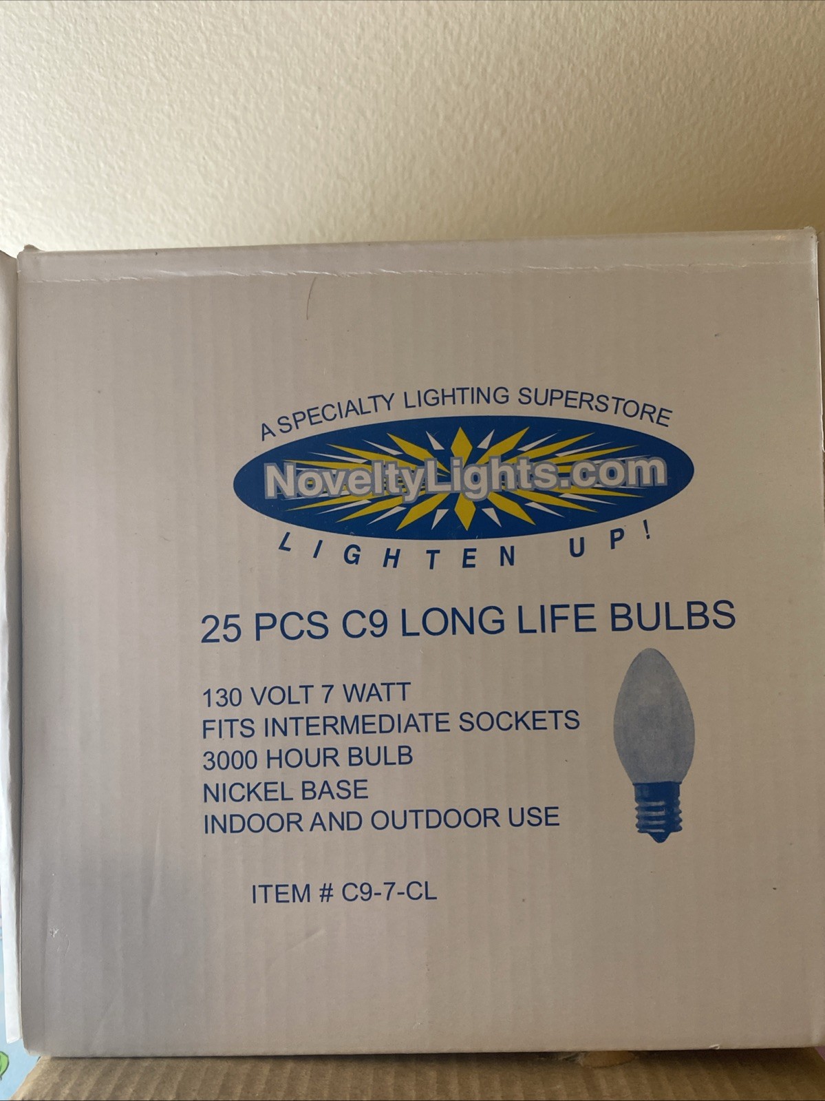 25 C9 Clear Transparent Replacement Christmas Light Bulbs Holiday Wedding Party