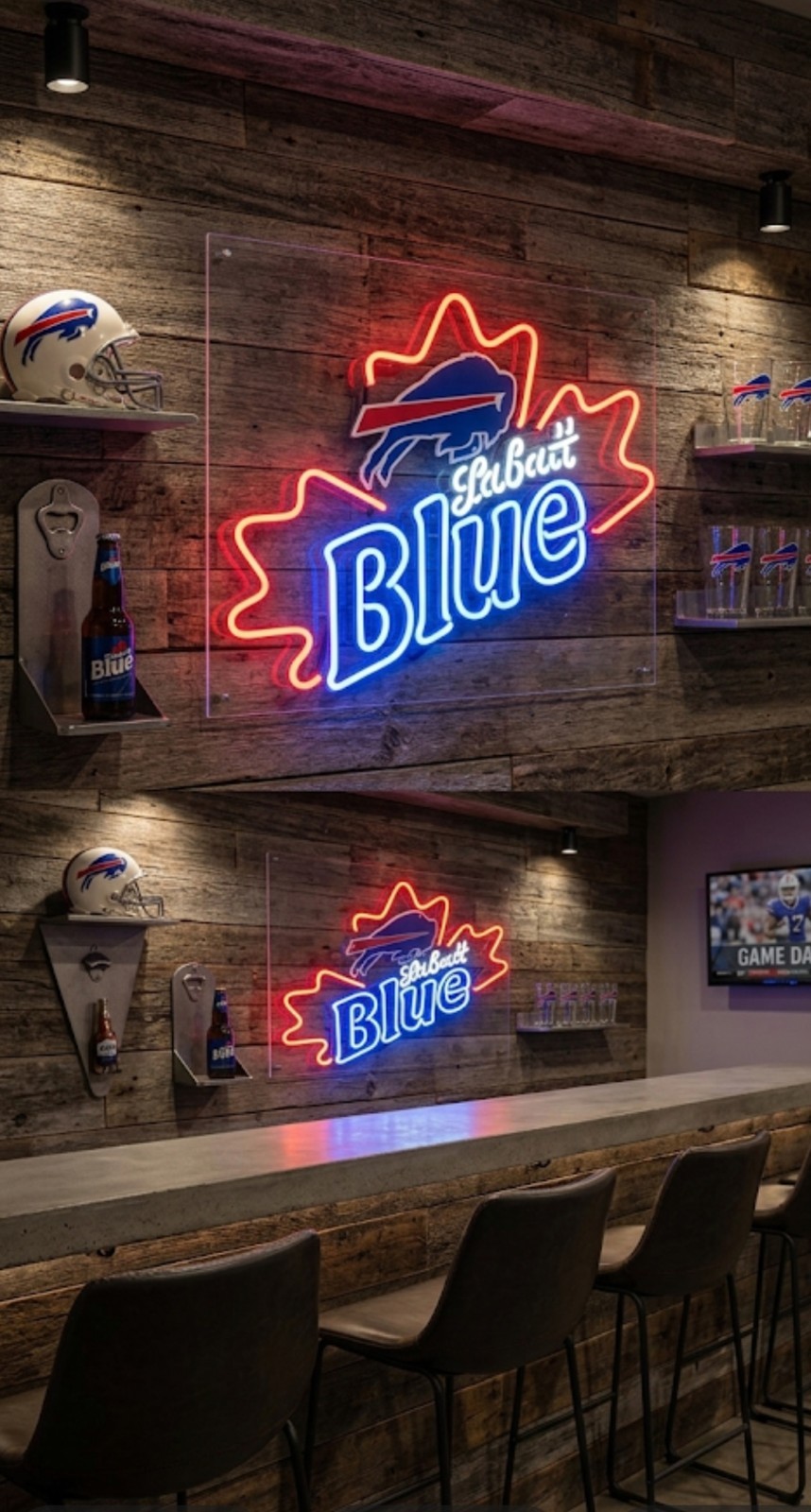 Labatt Blue Beer Neon Sign Beer Man Cave Wall 19x15 Buffalo Bill's NFL Labatt Blue Beer Neon Sign Beer Man Cave Wall 19x15 Buffalo Bill's NFL