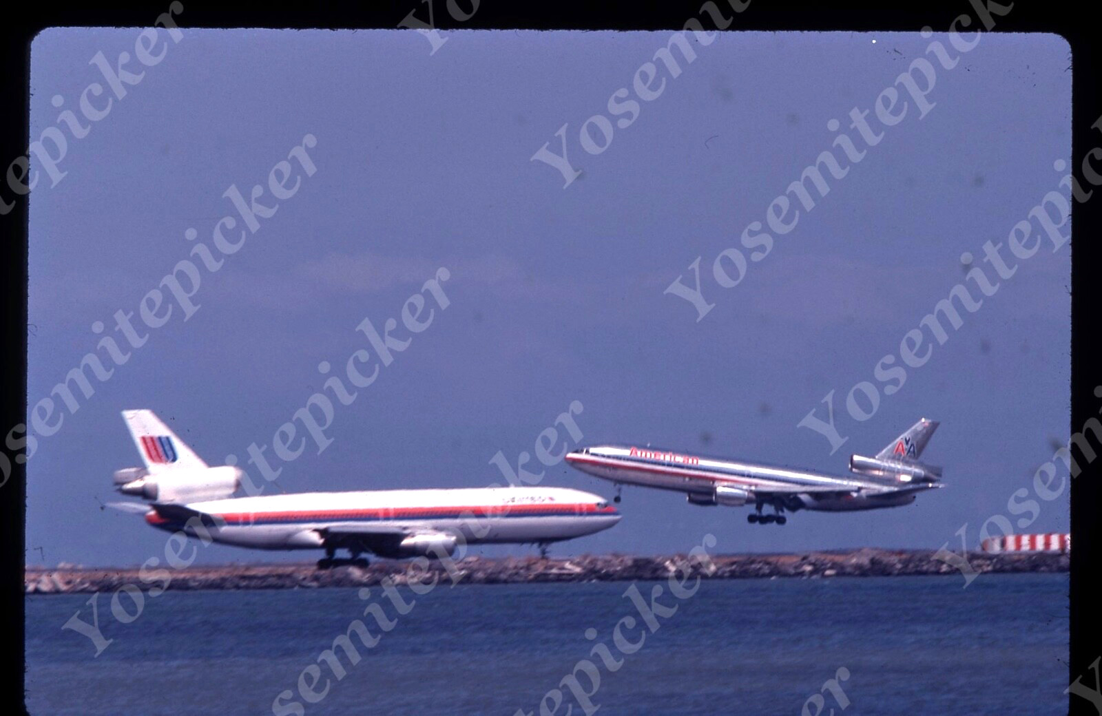 sl06 Original Slide 1980 Kodachrome United United American Airlines Airplane 085