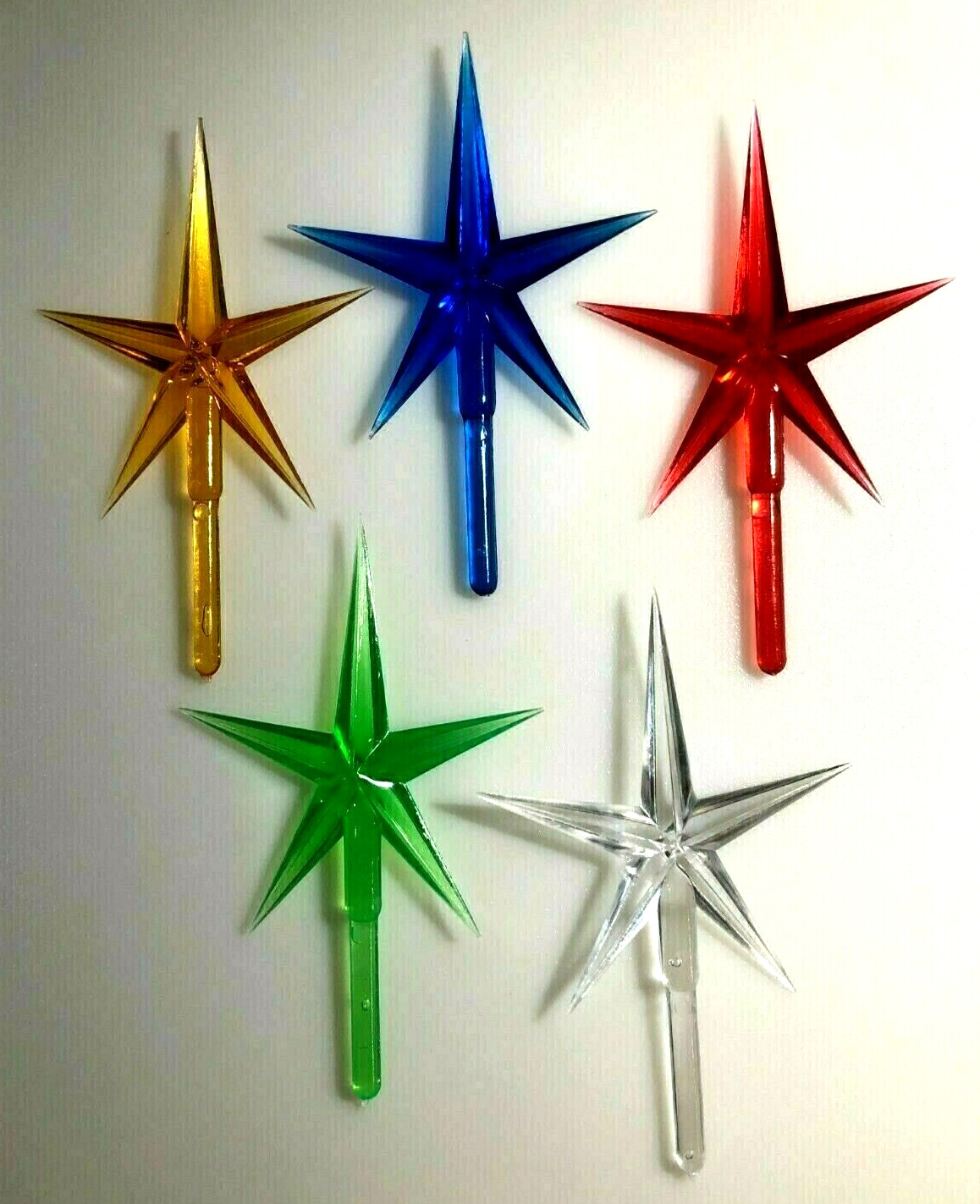 MODERN LARGE STAR 5 PACK Ceramic Christmas Tree TOPPERS 4\