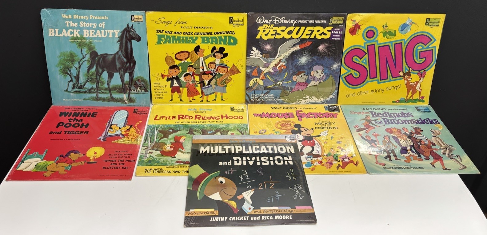 Lot 9 VTG Disney Vinyl Records LP NEW Factory Sealed Old Stock Pooh Rescuers